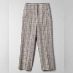 Aritzia Little Moon Malva Plaid Check Wide Pants